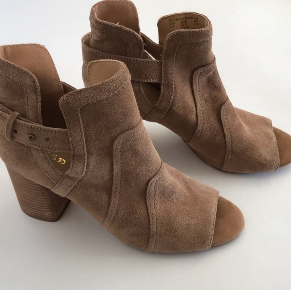 Joe's Jeans Cassia Suede Tan Block Heel Booties 9.5 - Picture 4 of 12